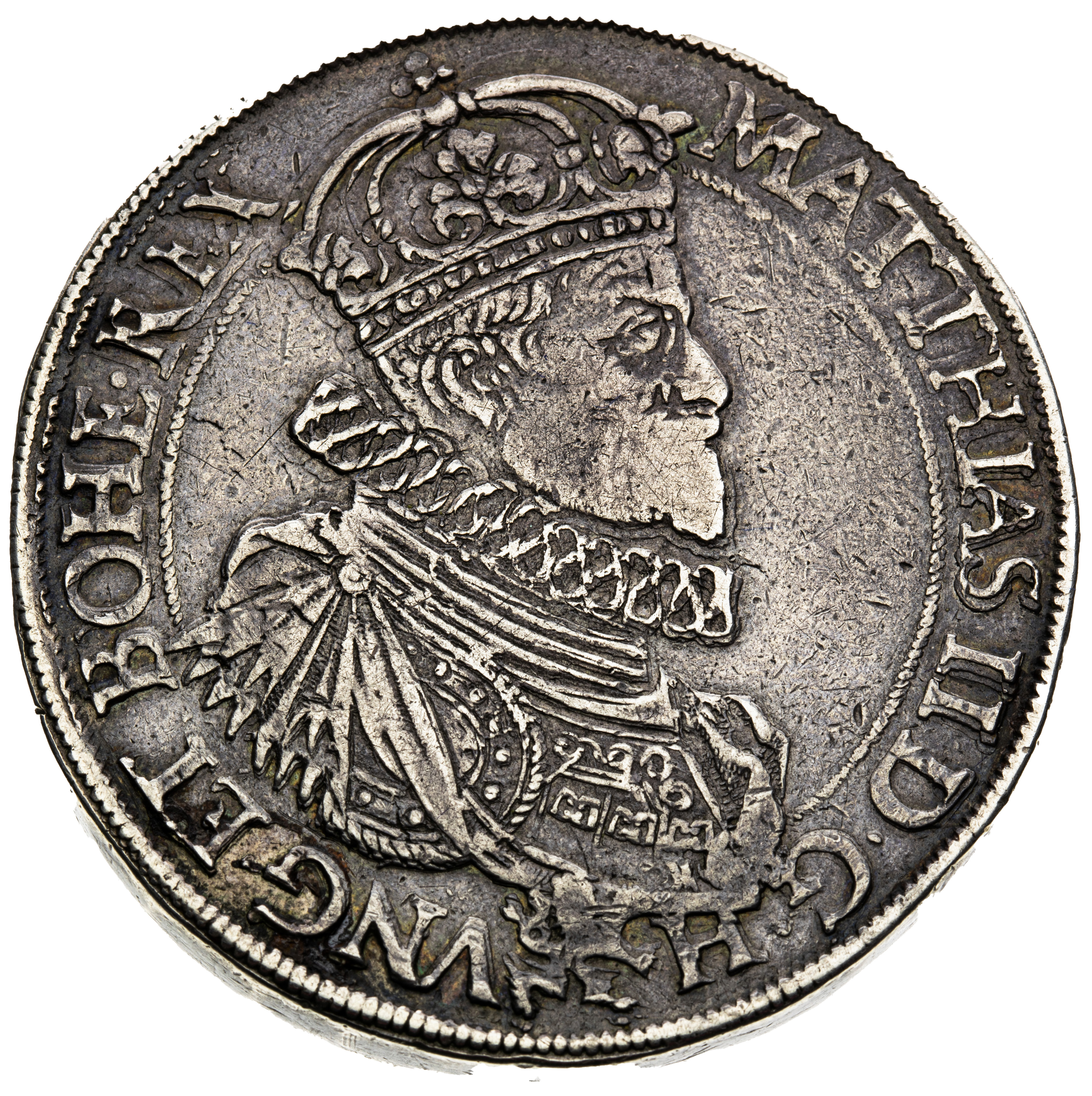 Matyáš II. (1611–1619), 2 tolar 1612 „královský“ Praha – Benedikt Hübmer ex sbírka Dietiker-1
